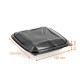 Salad to go - Crudipack 16x16x4.5cm black 370cc with anti-fog cover, pack of 80