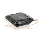 Salad to go - Crudipack 16x16x5.5cm black 500cc with anti-fog cover, pack of 80