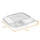 Salatbox zum Mitnehmen - Crudipack 19x19x5,5cm Kristall 750cc mit Antibeschlag-Deckel, Packung zu 70
