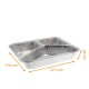 Aluminium dishes 3 compartments, 227x178x39mm, pack of 100