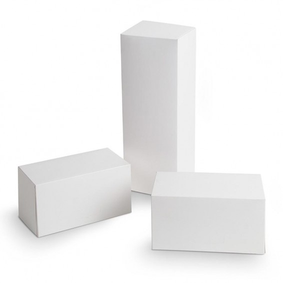 Scatole di legno bianche