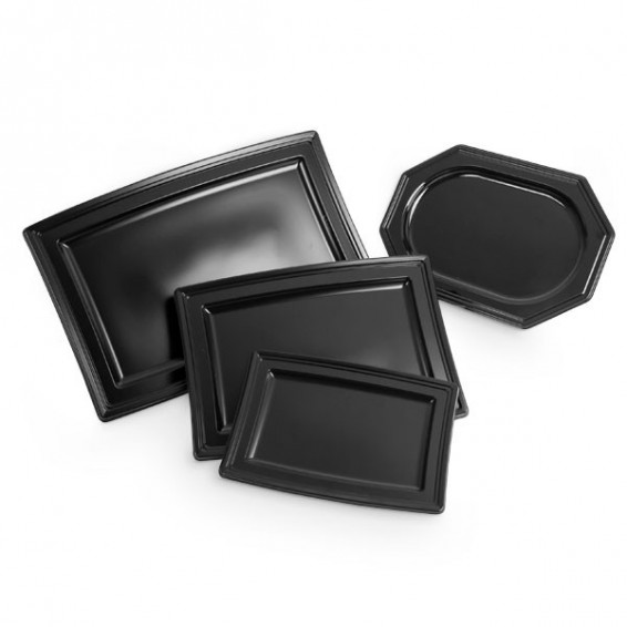 Piatto di plastica nero