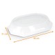 Tapa para plato de plástico negro octogonal en APET, 46x31cm, caja de 25