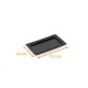 Plastic plate rectangular 8x4cm in black PET, carton of 700