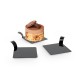 Soporte lingual Cuadrado de 8 cm en PS negro, paquete de 100