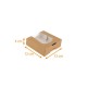 Quadratische Schachtel aus braunem Kraftpapier mit Fenster 12x12x4cm, 50er-Pack