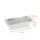 Aluminum tray straight edges, 184x92x49mm, 670ml (BO670), pack of 100