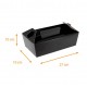 Scatola con maniglia nera 27x10x7cm con tacche, confezione da 50