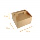 Caja de asas kraft marrón 18x18x10cm con muescas, paquete de 50