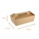 Caja de asas kraft marrón 27x10x7cm con muescas, paquete de 50