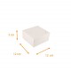 Square white cake tin 12x12x5 cm, pack of 50 pieces, with notches, closed face