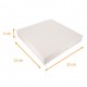 Square white cake tin 32x32x5 cm, pack of 50 pieces, with notches, closed face