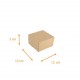 Quadratische Schachtel aus braunem Kraftpapier 12x12x5 cm, mit Einkerbungen, 25er-Pack, geschlossene Seite