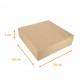 Quadratische Schachtel aus braunem Kraftpapier 20x20x5 cm, Packung mit 50 Stück, mit Einkerbungen, geschlossene Seite