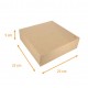 Quadratische Schachtel aus braunem Kraftpapier 23x23x5 cm, Packung mit 50 Stück, mit Einkerbungen, geschlossene Seite