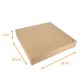 Quadratische Schachtel aus braunem Kraftpapier 26x26x5 cm, Packung mit 50 Stück, mit Einkerbungen, geschlossene Seite