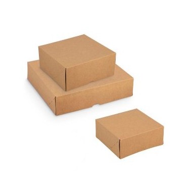 Quadratische Schachtel aus braunem Kraftpapier