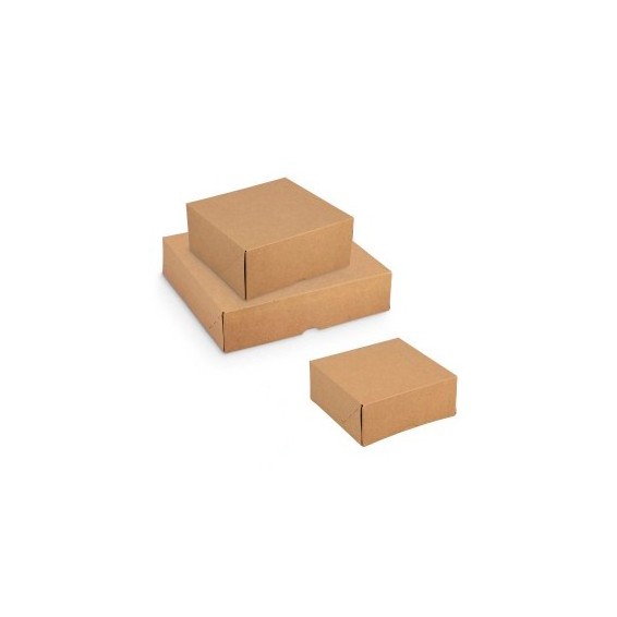 Quadratische Schachtel aus braunem Kraftpapier