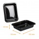 Bandeja CPET negro, 201x155x45mm, 1 compartimento, caja de 456
