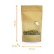 Hermetic zip bag - Doypack window PP 16+8x27cm 1000ml Kraft Ecru, pack of 100