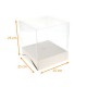 Scatola a clip in PVC trasparente 25x25x25cm (con base in cartoncino), confezione da 10