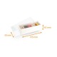 Macaroon box in white cardboard + PET lid, 135x50x45mm, delivered assembled, for 5 pieces, box of 108