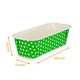 Cake baking mould 54x158x50mm, green with white polka dots, white PE interior, pack of 80