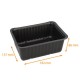 Bandeja negra precintable Alphacel en PP, 192x137x86mm, 1500cc, Caja de 600