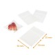 Borsa piatta in OPP con lembo adesivo 50x50 mm + 25 mm di aletta, confezione da 100