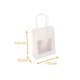 Kraft bag with string handles white with window, 11.5+6.5x14.7cm , pack of 25