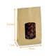 SOS-Tasche aus braunem Kraftpapier mit Fenster 16x7x21,5cm, 100er-Packung