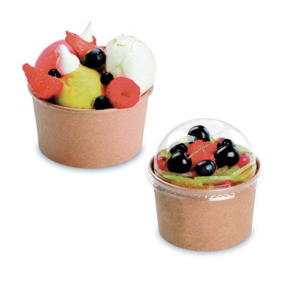 Dessertschale aus braunem Karton