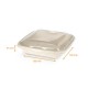 Paper fiber salad bowl square, 750ml, rPET crystal lid, pack of 50