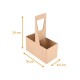 Portavasos Kraft  con asa, para 2 tazas, caja de 200