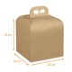 Caja de asas kraft marrón 20x20x18cm, crudo, caja de 50