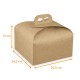 Scatola con manico in kraft marrone 24,5x24,5x13cm, ecru, scatola da 50