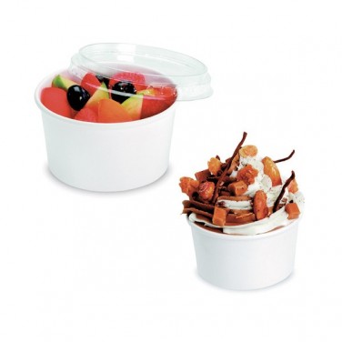 Ciotola da dessert in cartone bianco