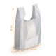 PEBD plastic shoulder bag 26+6/6x45cm, 50 µ thick, white, box of 500