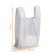 PEBD plastic shoulder bag 30+7/7x54cm, 50 µ thick, white, box of 500