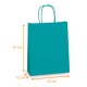 Sacchetto in kraft con manico in corda colorata Turchese, 32+12x41cm, scatola da 200