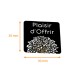 Adhesive labels square 30x30mm 'Plaisir d'Offrir' Black White Gold, 500 pack