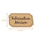 Adhesive labels rectangles 41x27mm 'Fabrication Maison' Kraft Black , 500 pack