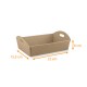 Cardboard presentation basket with handles, 22x15.5x6cm, unbleached corrugated kraft, box of 50