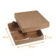 Modulo caja kraft marrón 26x26x5cm, para 4 bandejas, caja de 80