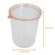 Vaso di vetro liscio con coperchio e sigillo "Weck" 850ml, ø100mm h. 145 mm, confezione da 6