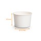 Ice cream tub in white recyclable cardboard, 90cc, ø73, h 40mm, box of 2280