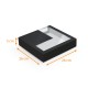 Schwarze Schachtel mit Fenster und Einkerbungen, 26x26x5 cm, schwarz, 50er-Pack