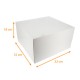 Square white cake tin 32x32x18 cm, pack of 25 pieces, with notches