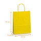 Sacchetto in kraft con manico in corda colorata Giallo, 23+12x30cm, scatola da 250