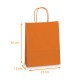 Sacchetto in kraft con manico in corda colorata Arancione, 23+12x30cm, scatola da 250